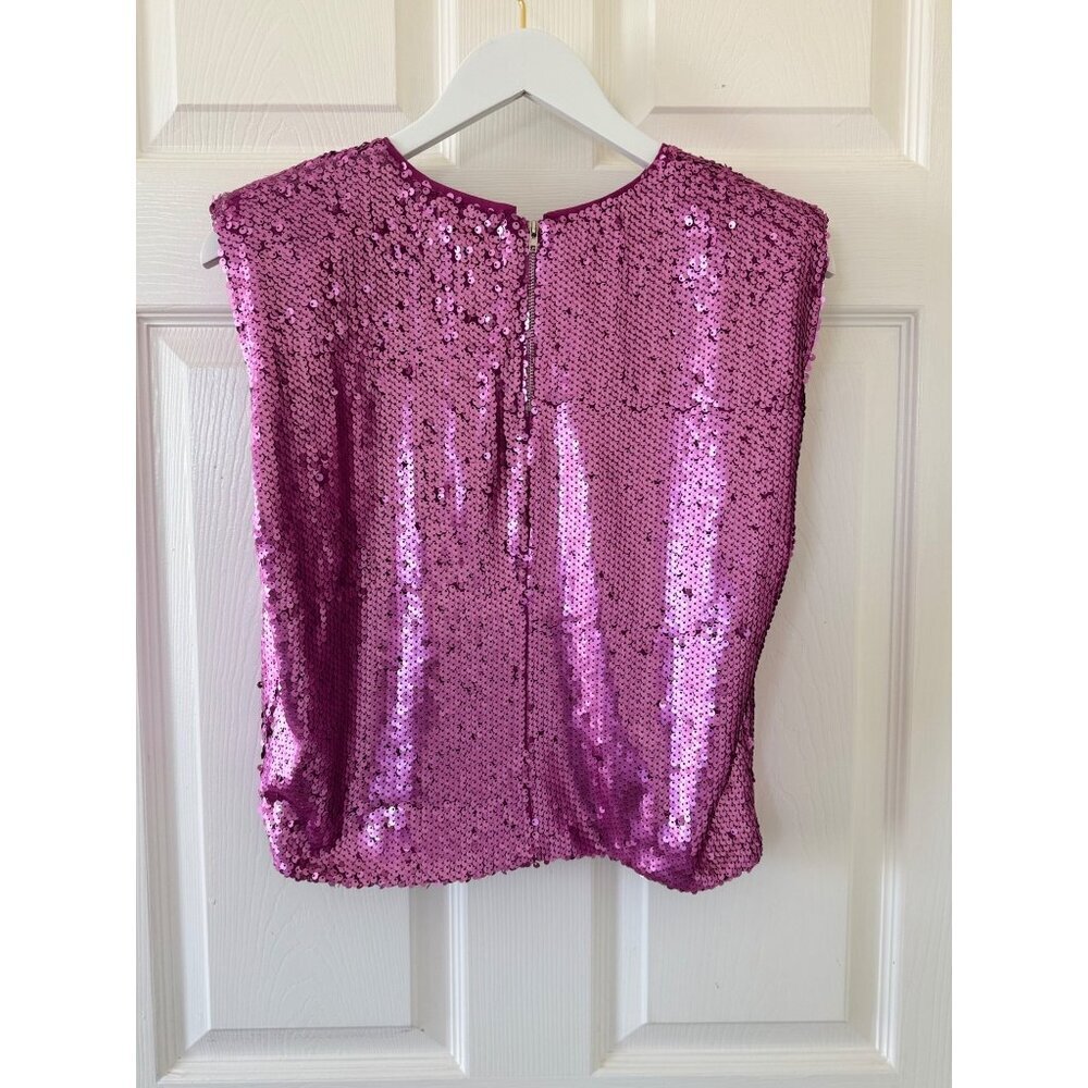 Hemline Hausen Pink Sequin Structured Shoulder Pa… - image 16